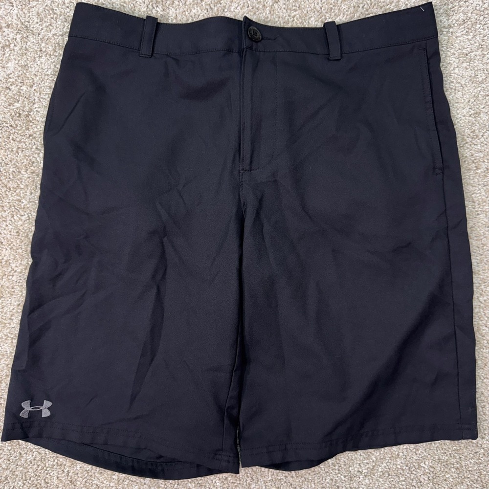 Under Armour Shorts Youth XL Loose Fit Black Performance Golf EUC